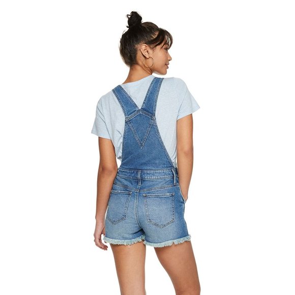 Love Tree Denim Shorts Overalls Size Medium Cute Adorable Comfortable - Picture 3 of 16